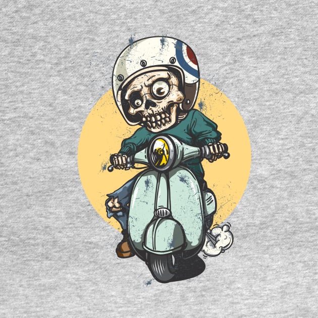 Skeleton Riding Motorbike by arabegraphic24